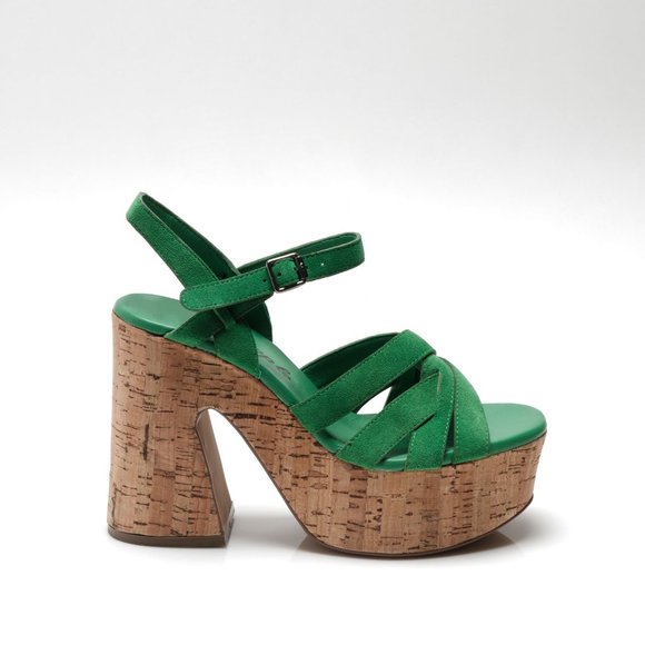 NWT Free People Lisbon MJ Platform Sandals / Green Goddess - Picture 8 of 12